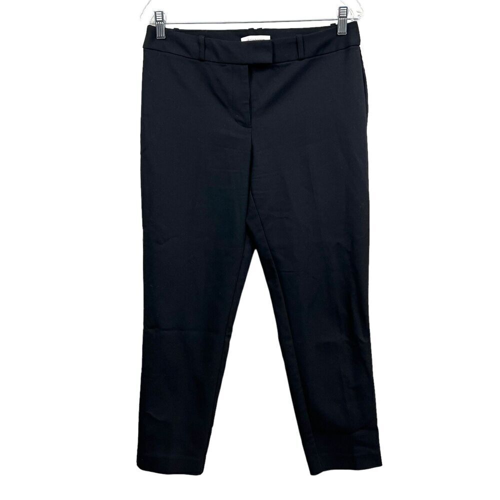 Liz Claiborne Chino Pants Stretch Tapered Pockets Flat Front Black Women Size 6*